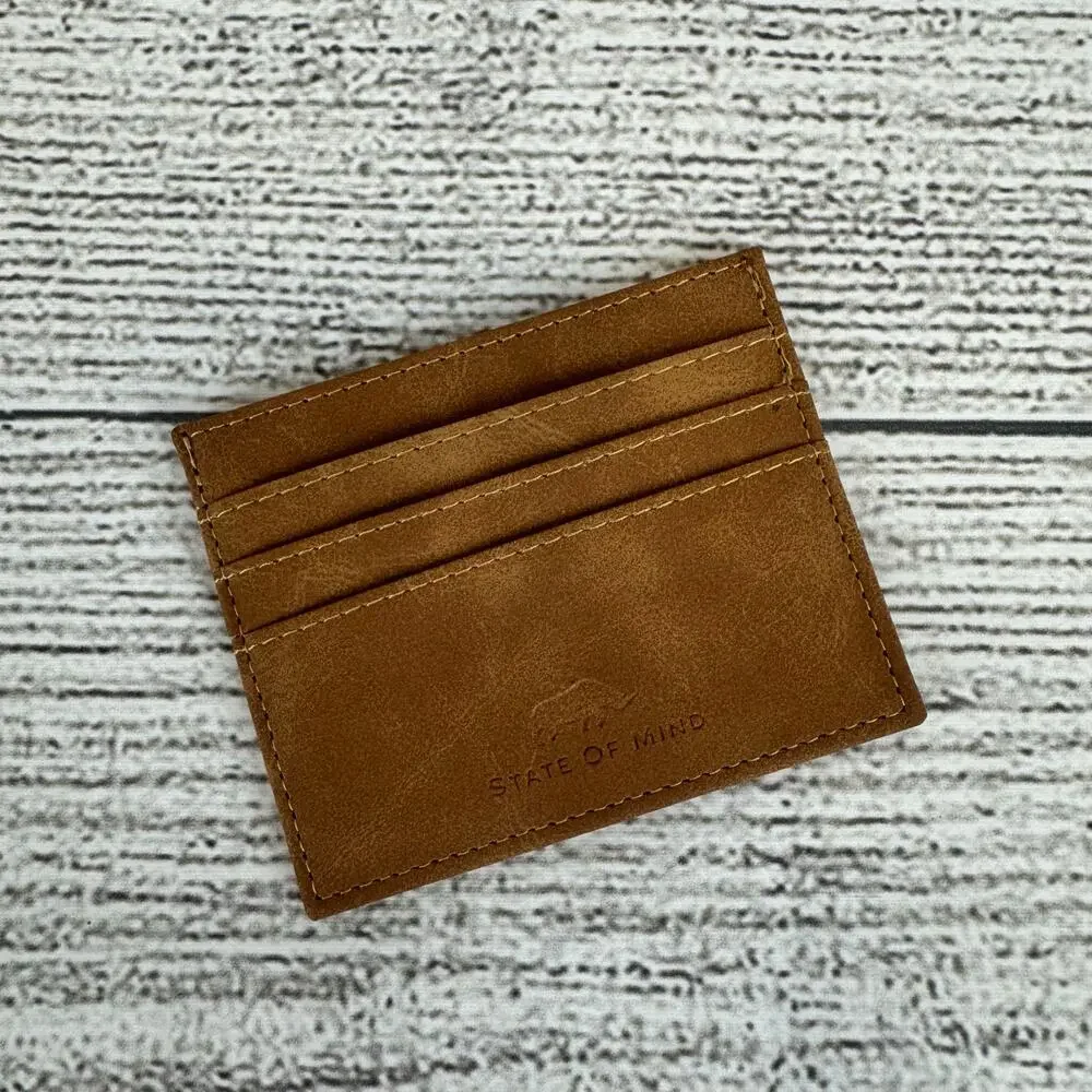 State Of Mind Men's Brown Vegan Leather Card Holder Wallet